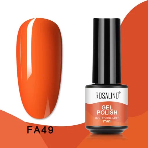 Rosalind Vienspalvis Gelinis Lakas LED/UV 5ml - Oranžinis (FA49)