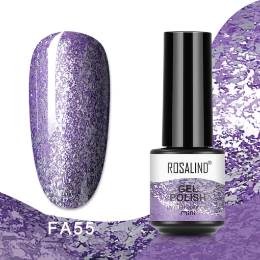 Rosalind Blizgus Gelinis Lakas LED/UV 5ml - Violetinis (FA55)