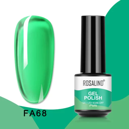 Rosalind Crystal Glaze Gelinis Lakas LED/UV 5ml – Žalias (FA68)